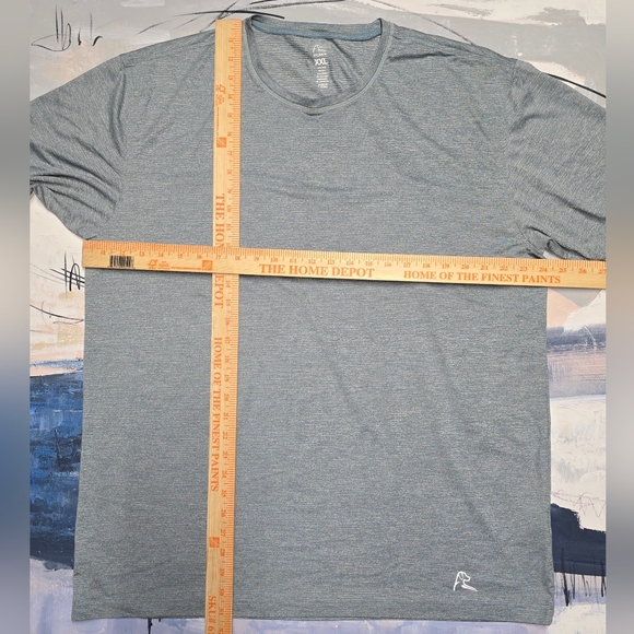 Rhoback Shirt Men XL Heather Blue Green Tailwind Performance Tee Athletic Golf - Picture 4 of 4